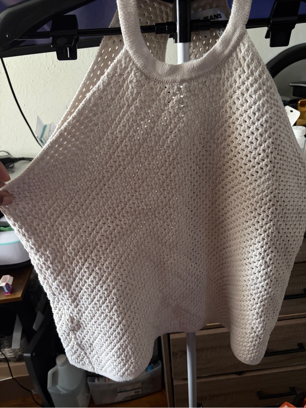 Dkny Cream Knit Halter Top